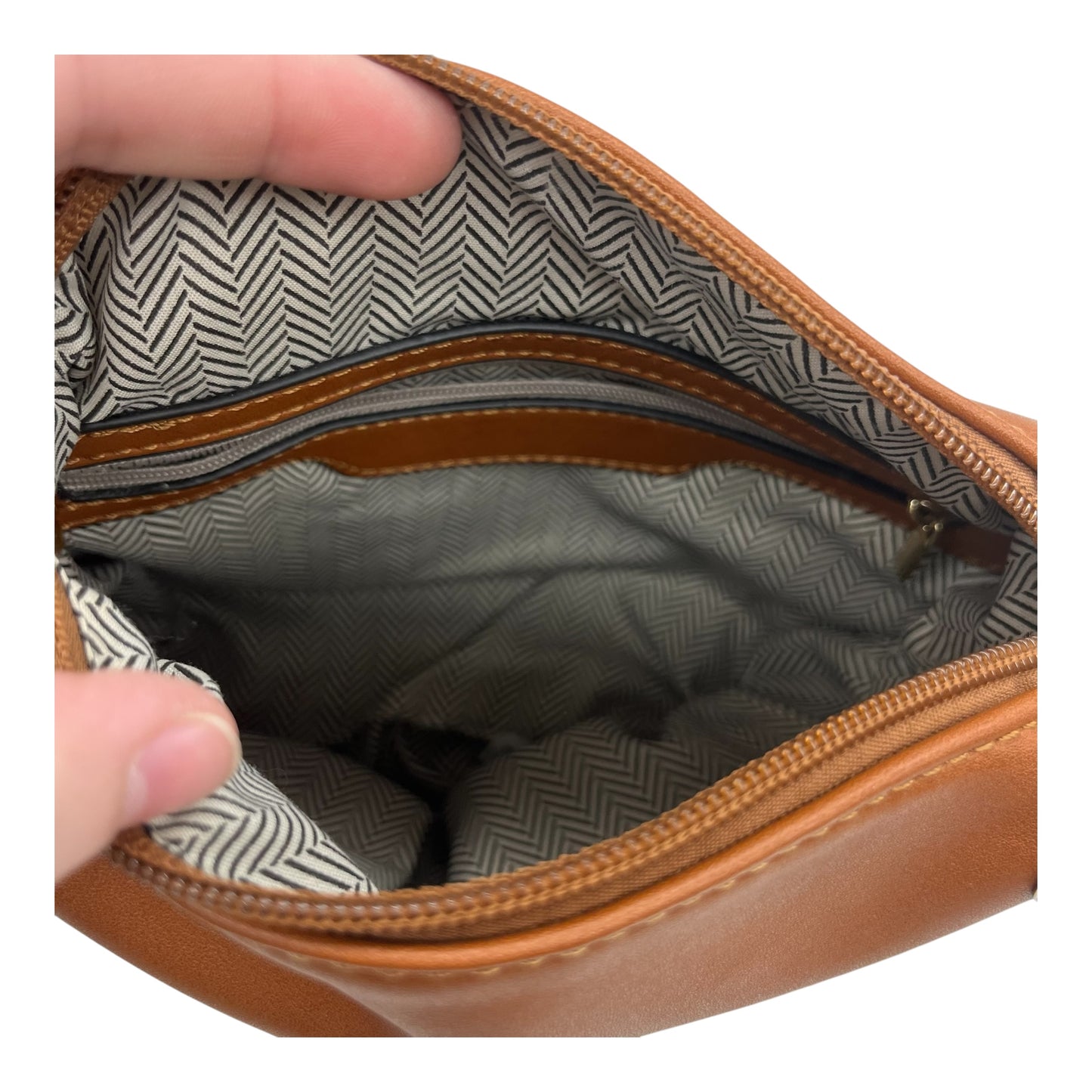 Handbag By Clothes Mentor In Brown & Pink, Size:Medium