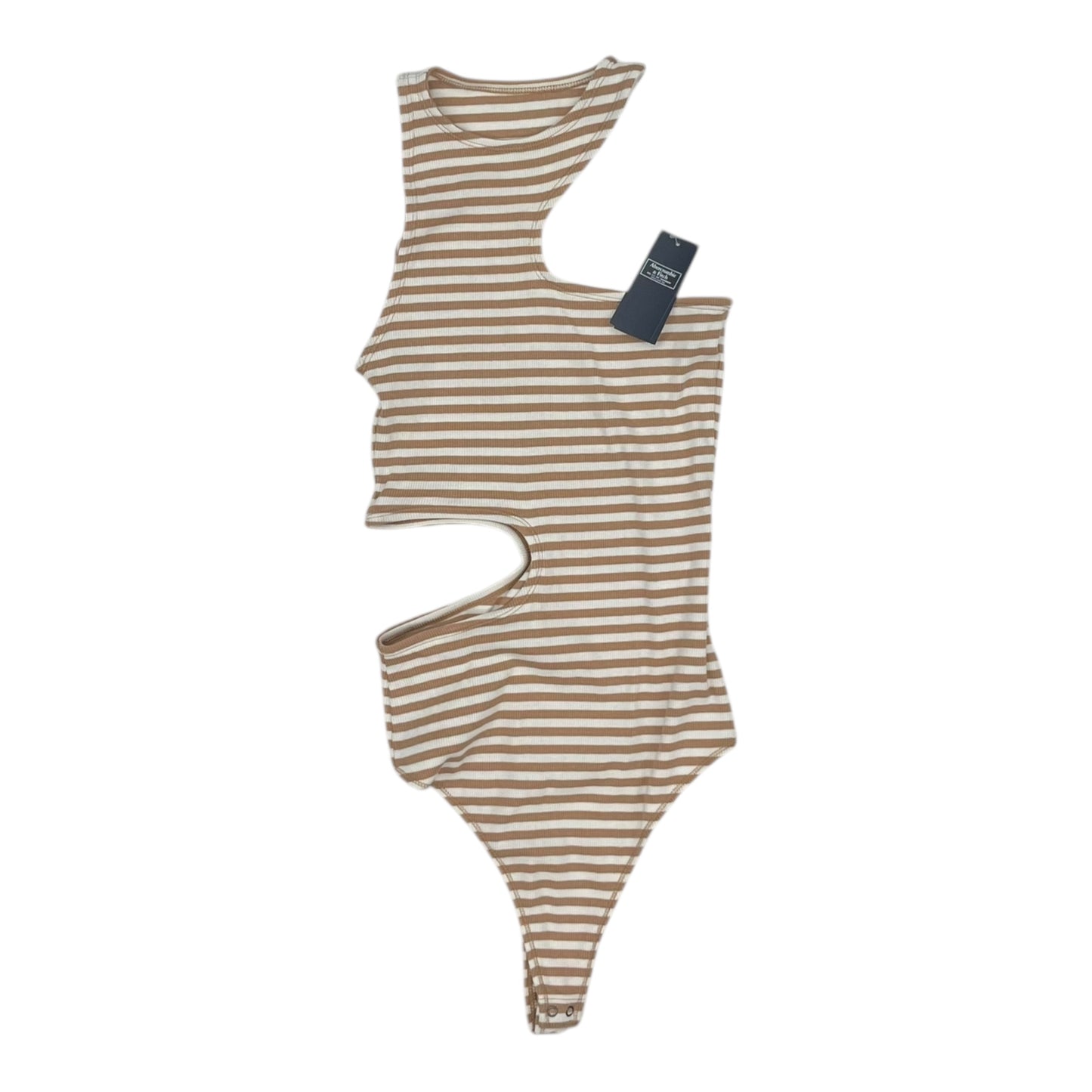 Bodysuit By Abercrombie And Fitch In Tan & White, Size:M