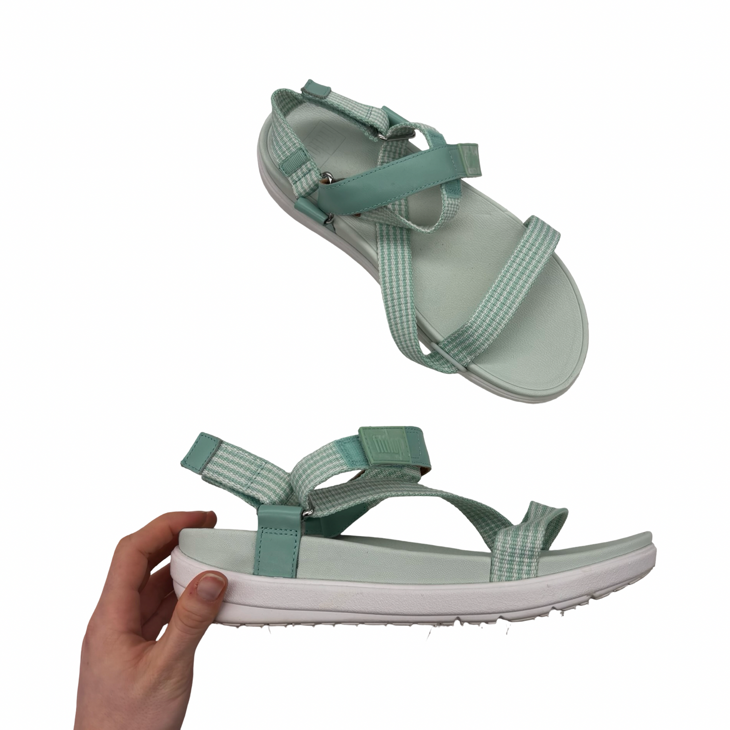 Sandals Flats By Fitflop In Green, Size:9