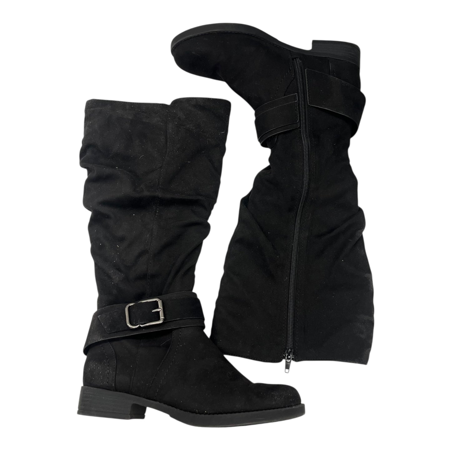 Boots Mid-Calf Flats By Clothes Mentor In Black, Size:7