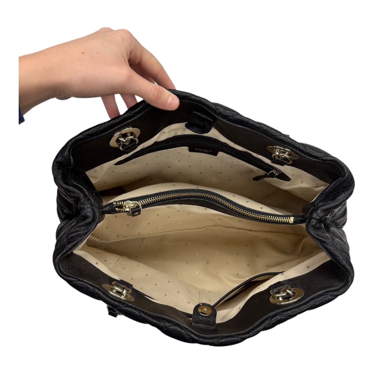 Handbag Designer By Kate Spade In Black, Size:Large