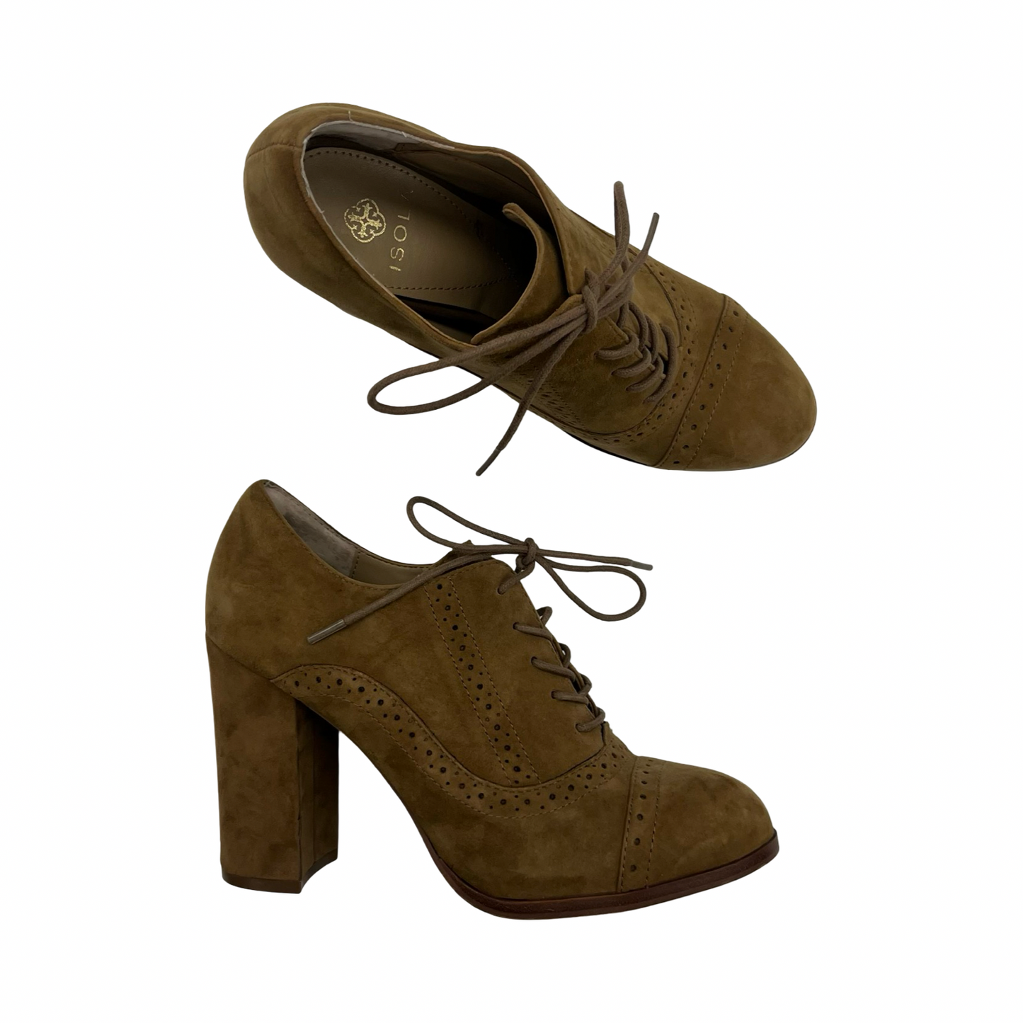 Shoes Heels Block By Isola In Tan, Size:7.5