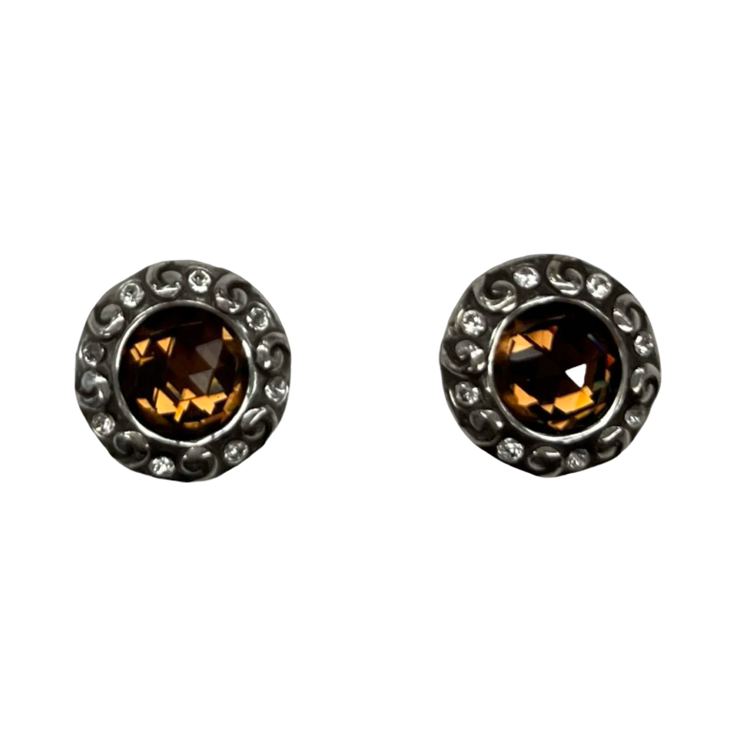Earrings Stud By Brighton In Brown & Silver
