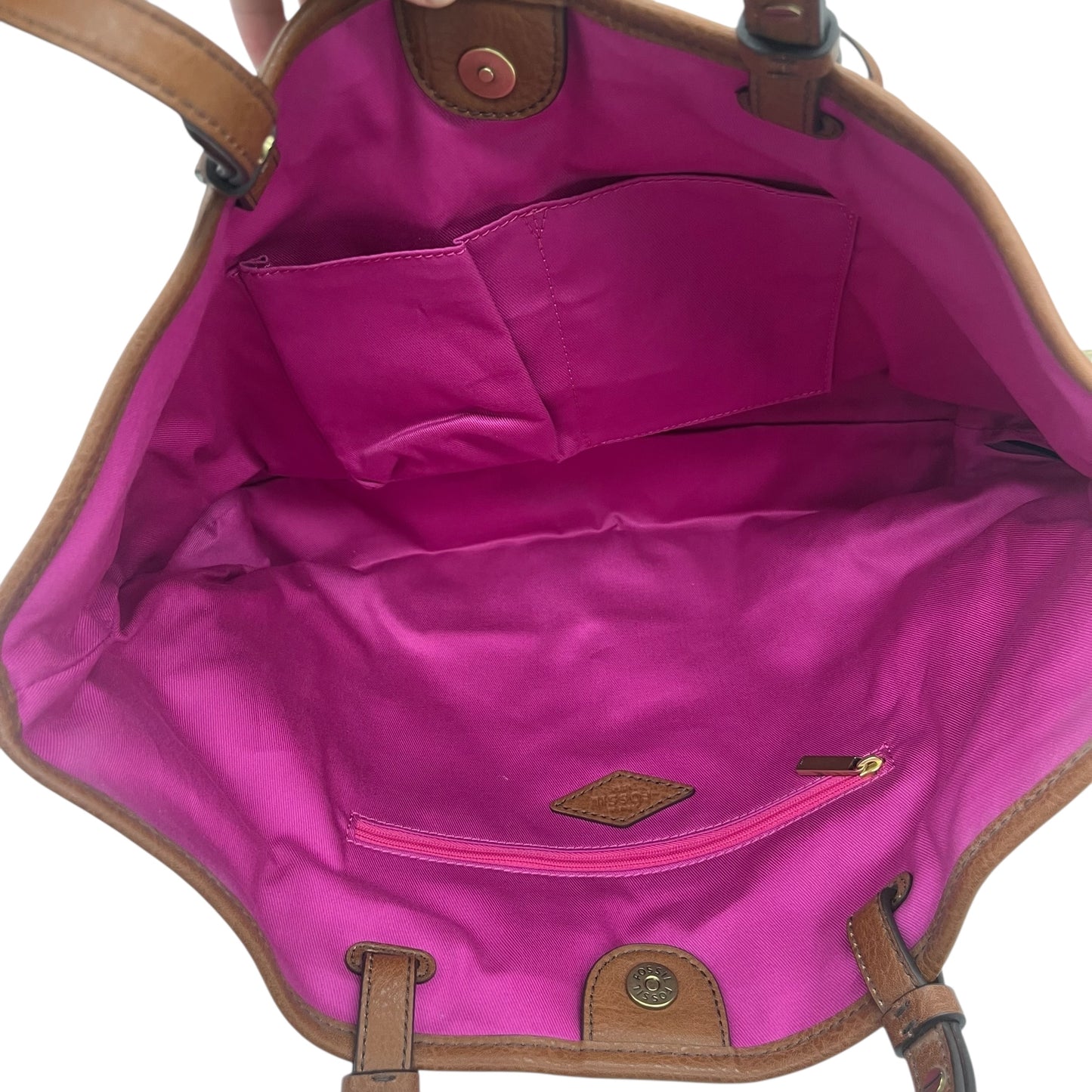 Handbag By Fossil In Tan, Size:Medium