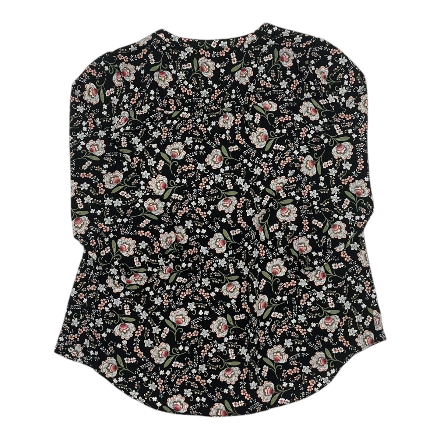 Blouse 3/4 Sleeve By Kaari Blue In Black, Size:S