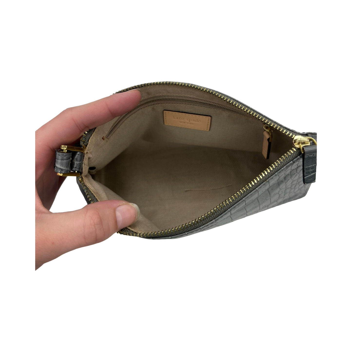 Wristlet Designer By Kate Spade In Grey, Size:Medium