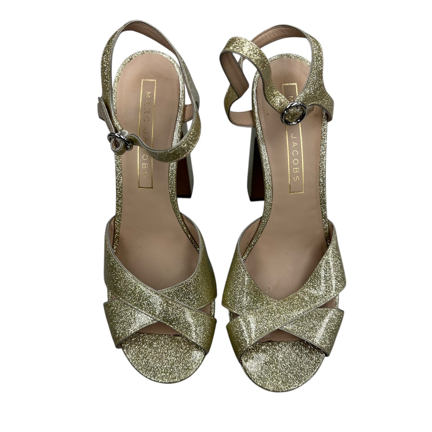 Sandals Luxury Designer By Marc Jacobs In Gold, Size:8.5