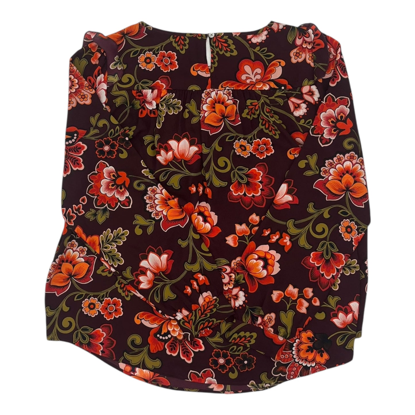 Blouse Ls By Loft In Purple, Size:M