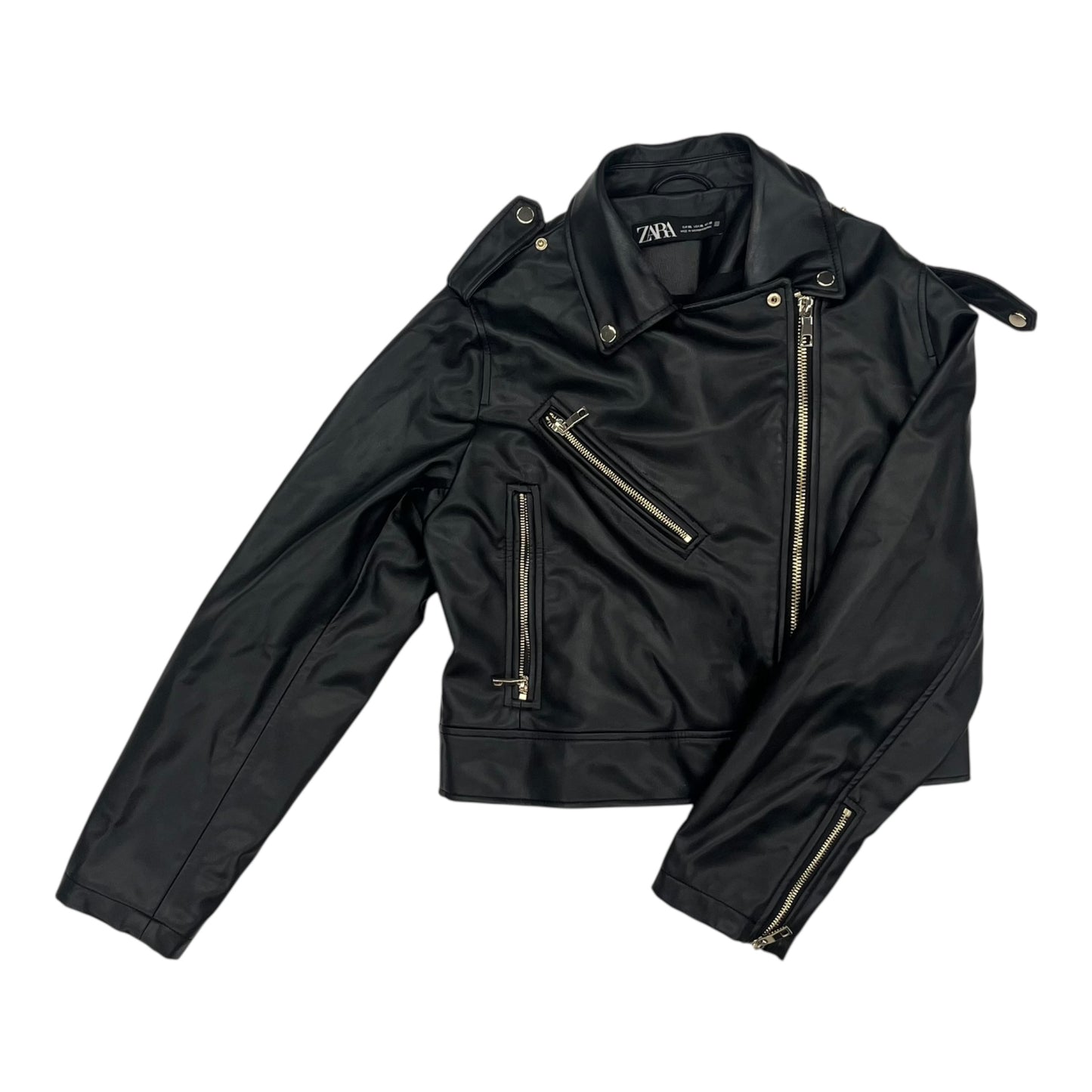 Jacket Moto By Zara In Black, Size:Xl