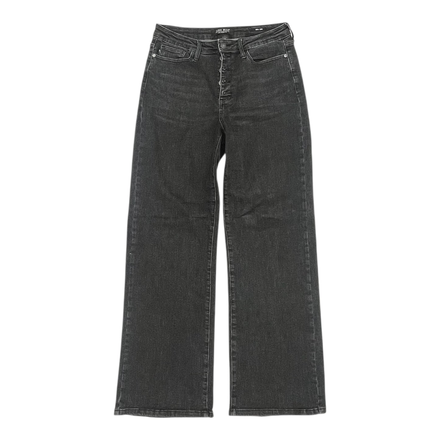Jeans Straight By Judy Blue In Black Denim, Size:10