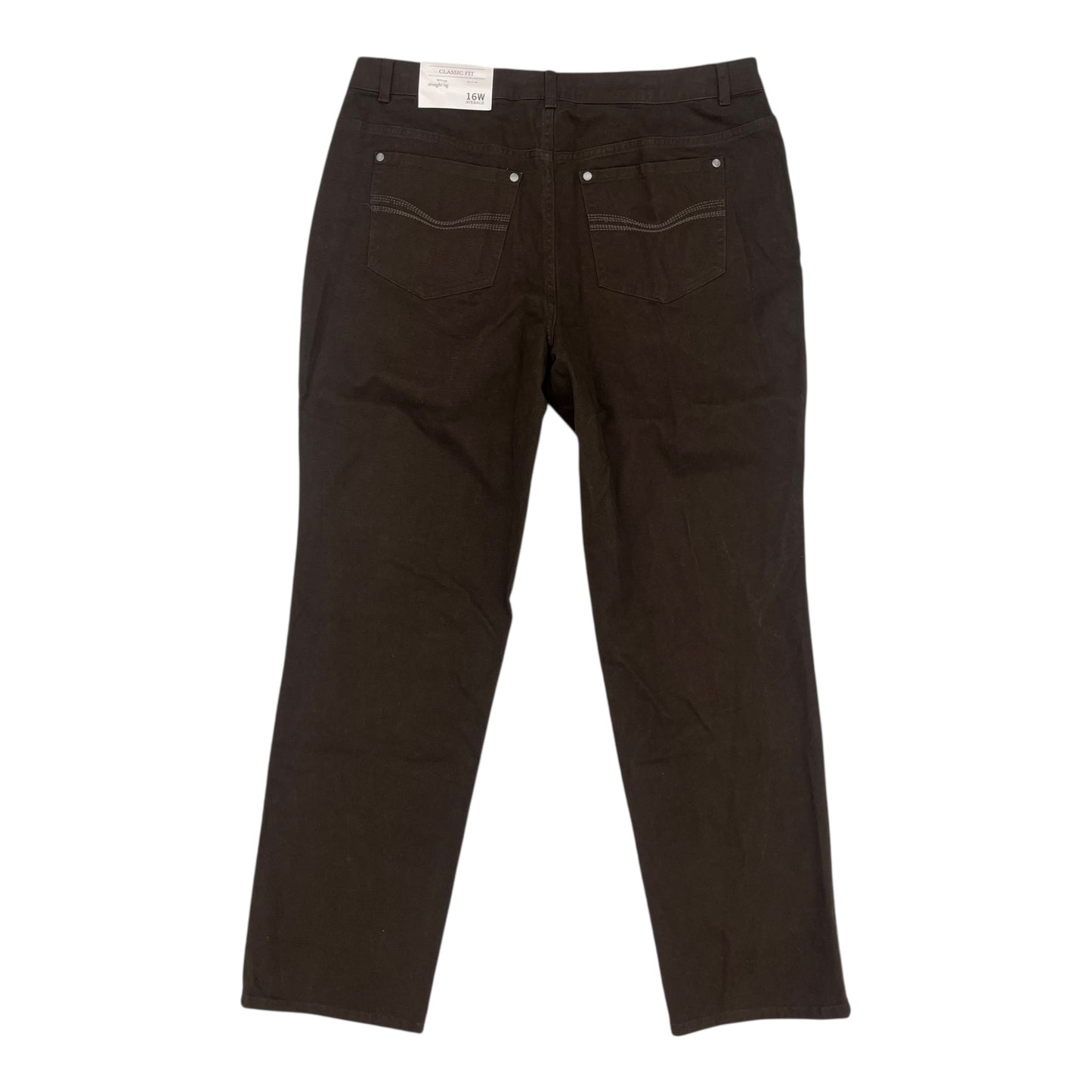 Jeans Straight By Cj Banks In Brown Denim, Size:16