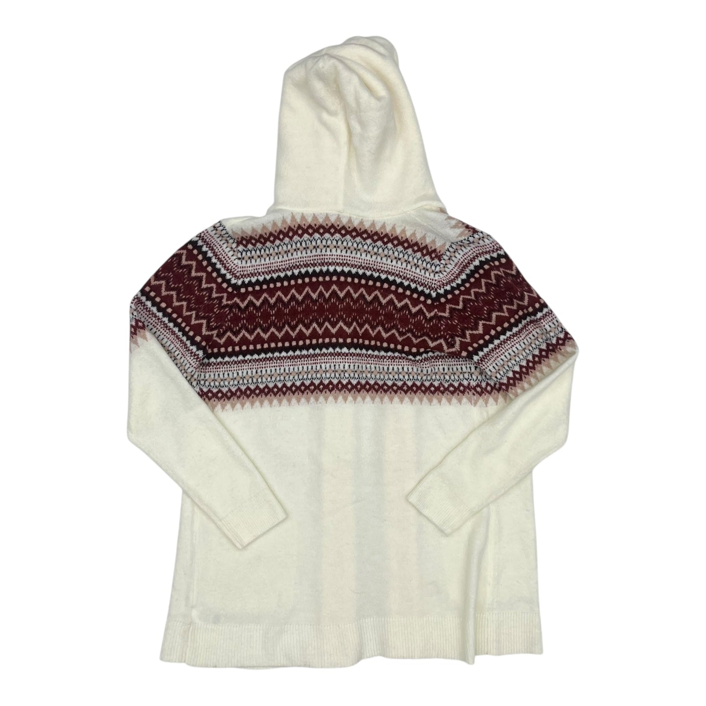 Sweater Cardigan By Natural Reflections In Cream & Red, Size:L