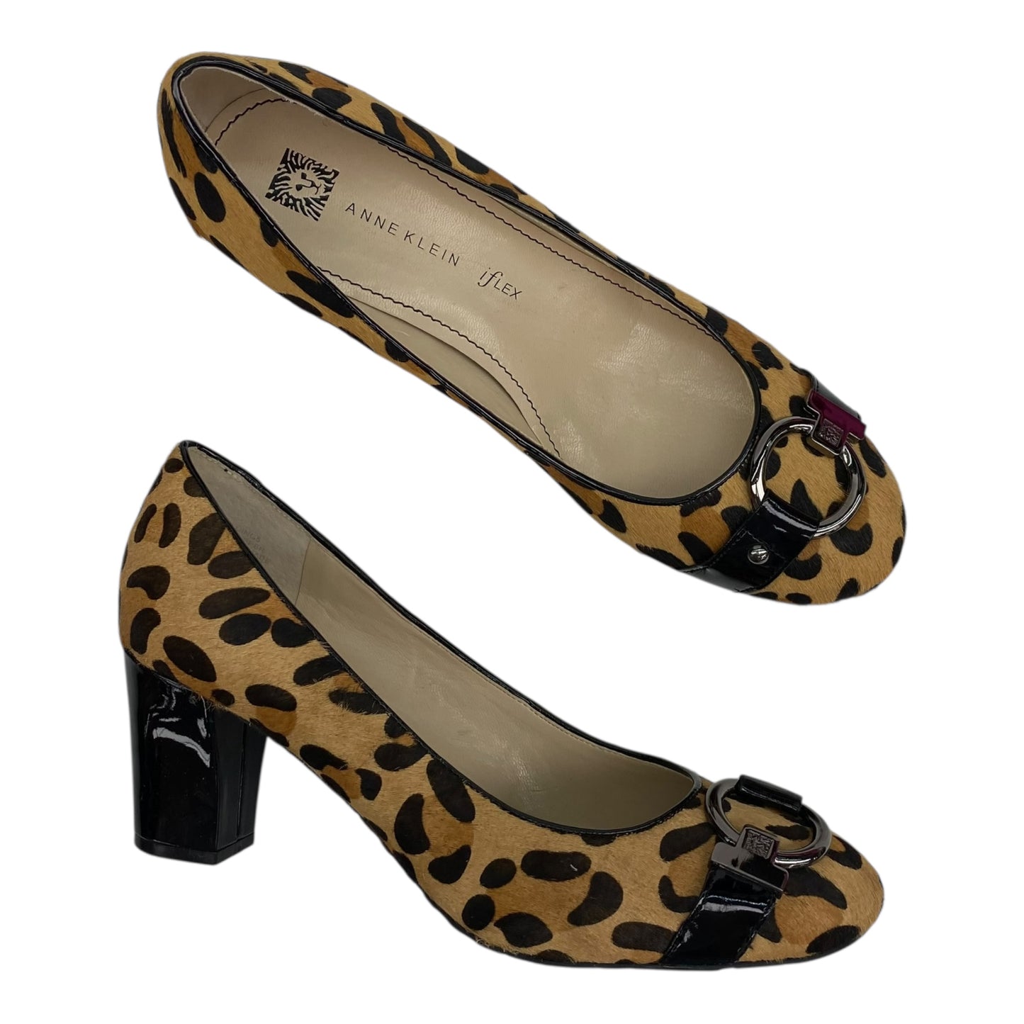 Shoes Heels Kitten By Anne Klein In Animal Print, Size:8