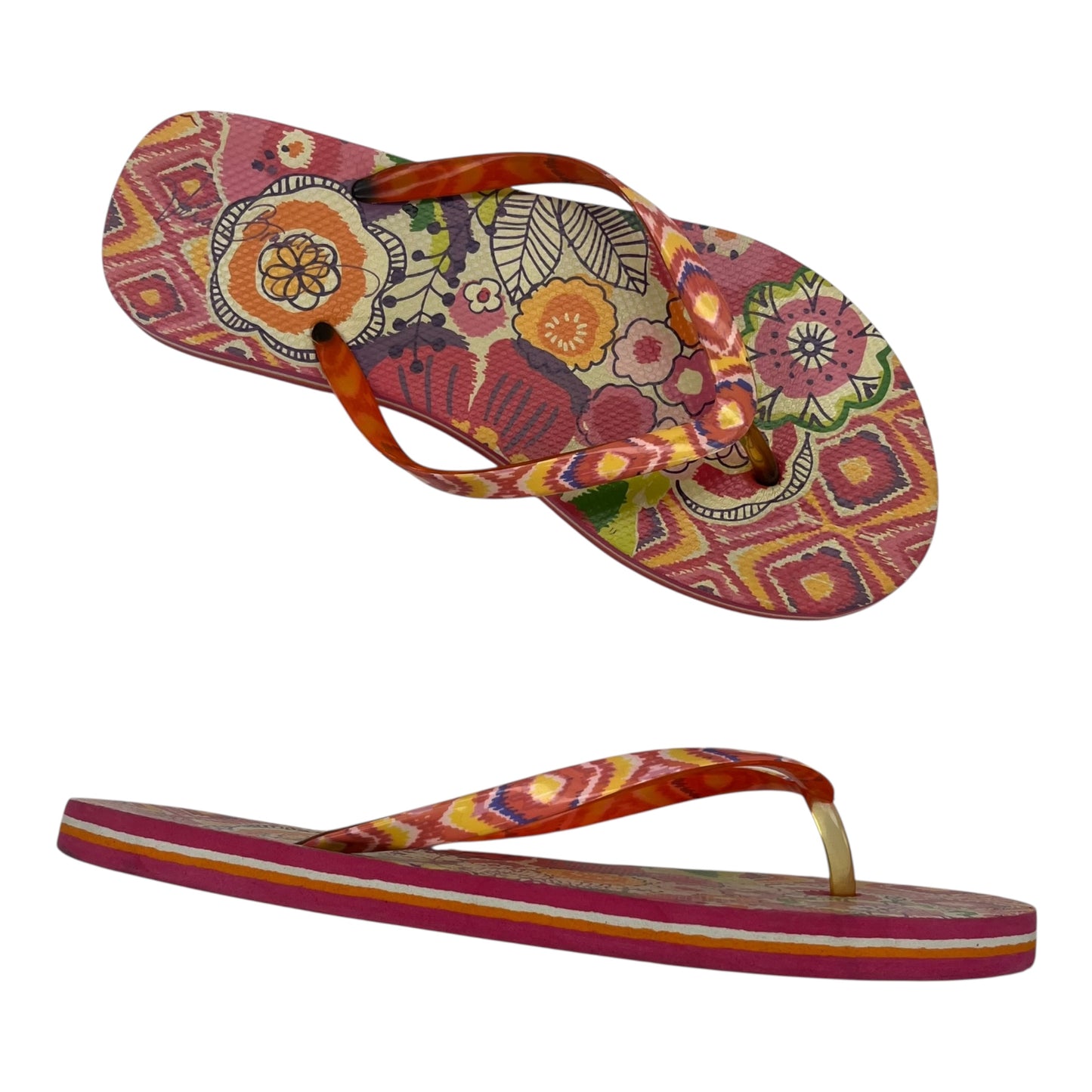 Sandals Flip Flops By Vera Bradley In Pink, Size:8