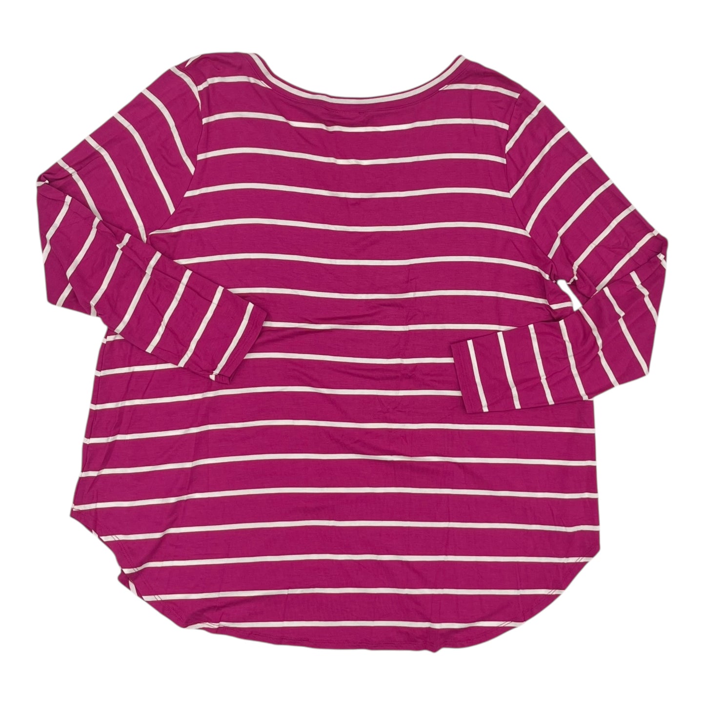 Top Ls By Zenana Outfitters In Pink & White, Size:3X