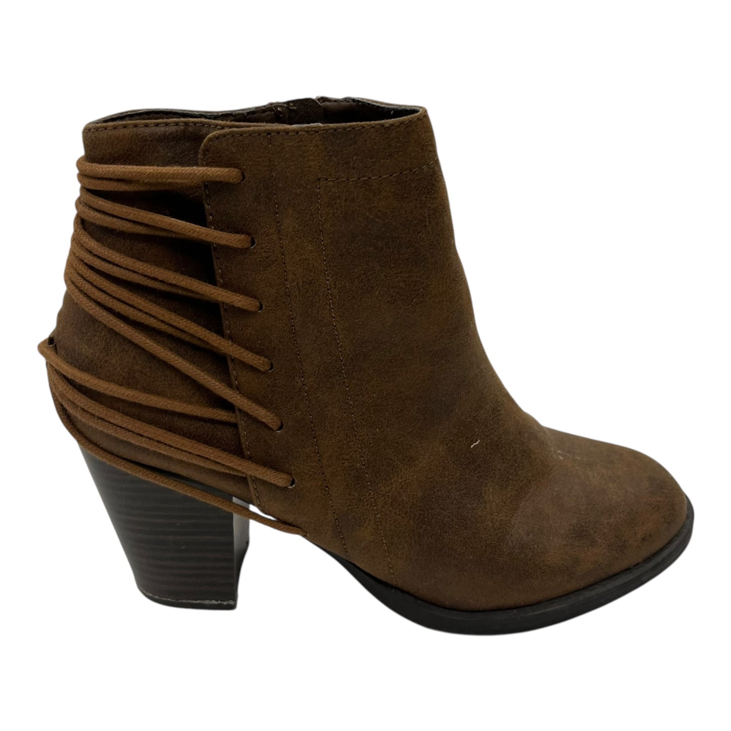 Boots Ankle Heels By Candies In Brown, Size:8