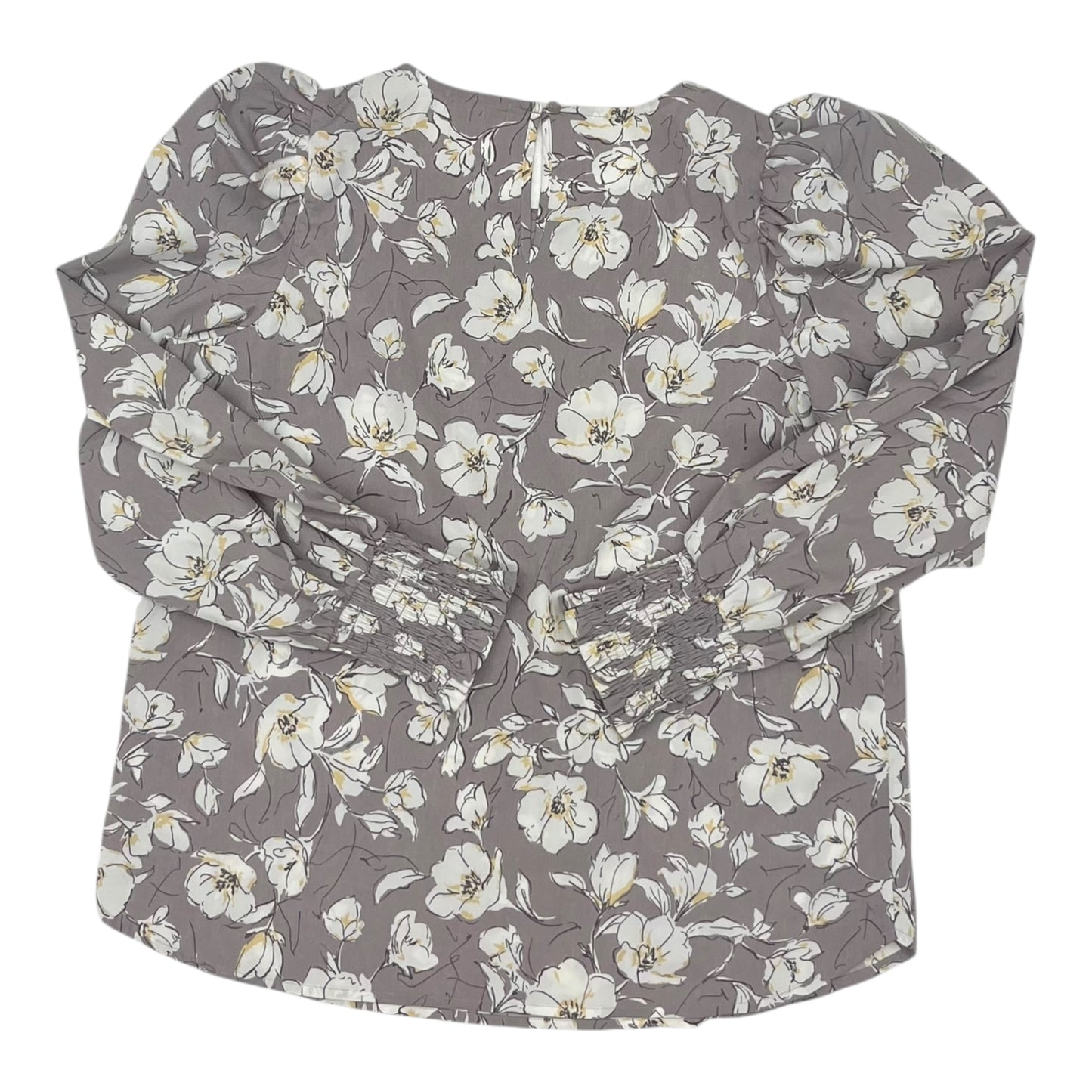 Blouse Ls By Pleione In Grey, Size:M