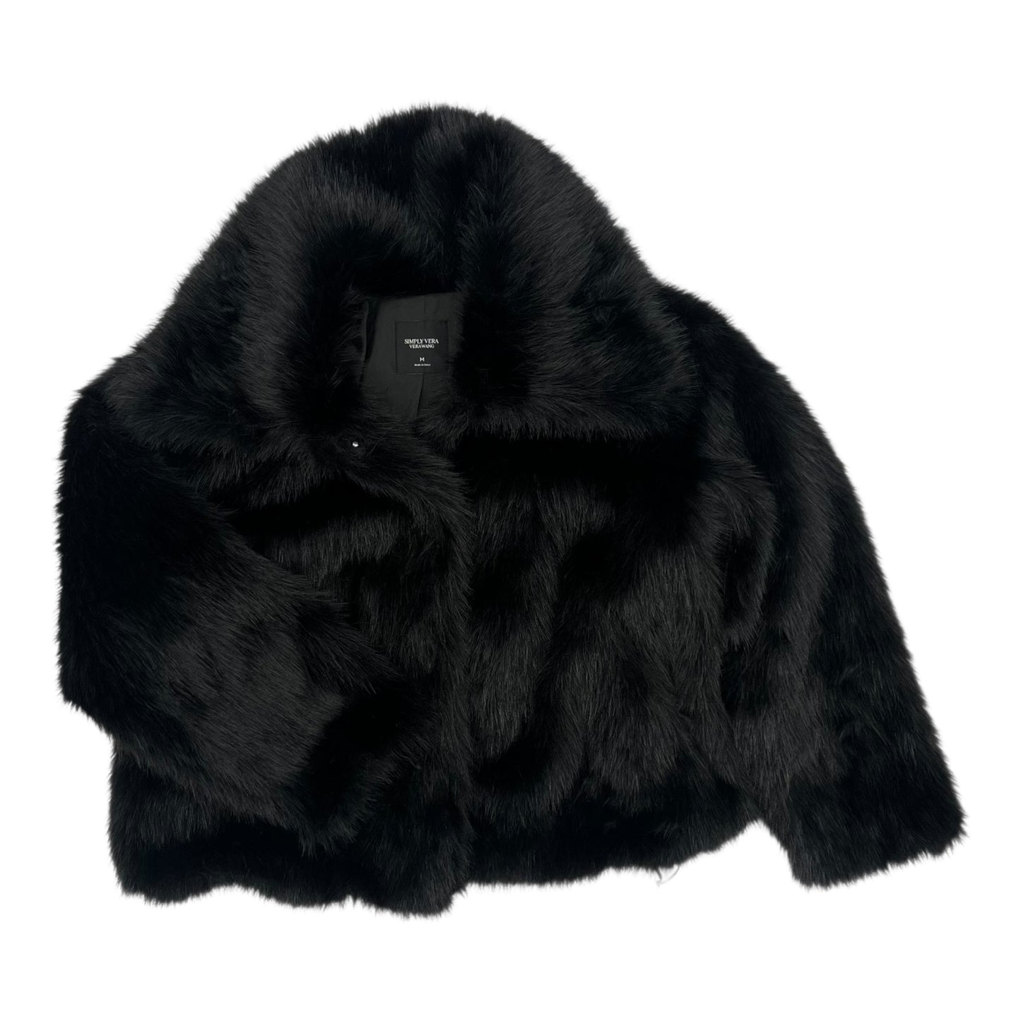 Coat Faux Fur & Sherpa By Simply Vera In Black, Size:M