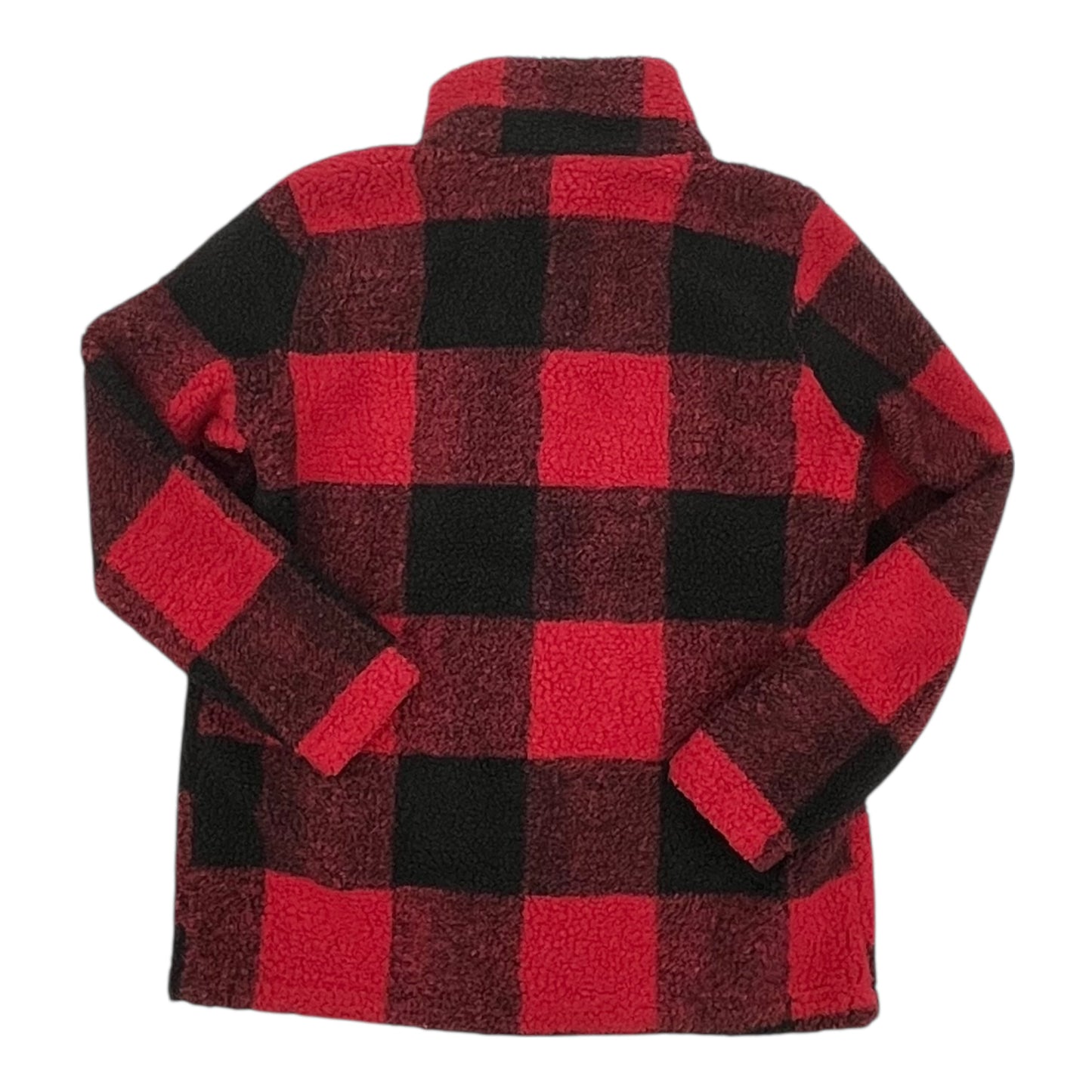 Jacket Faux Fur & Sherpa By Maurices In Black & Red, Size:M