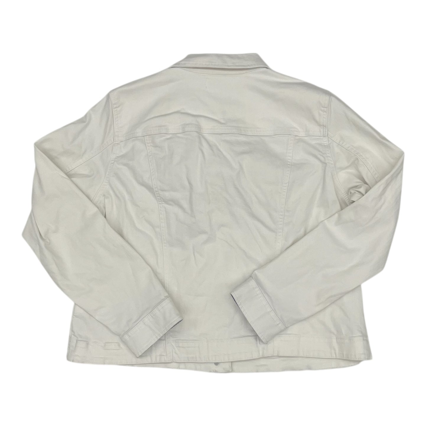 Jacket Denim By Croft And Barrow In White Denim, Size:Xl