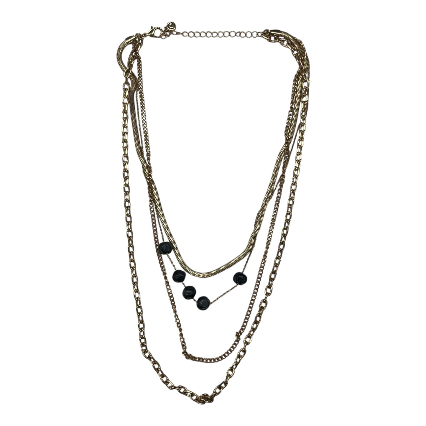 Necklace Layered By Cato In Black & Gold