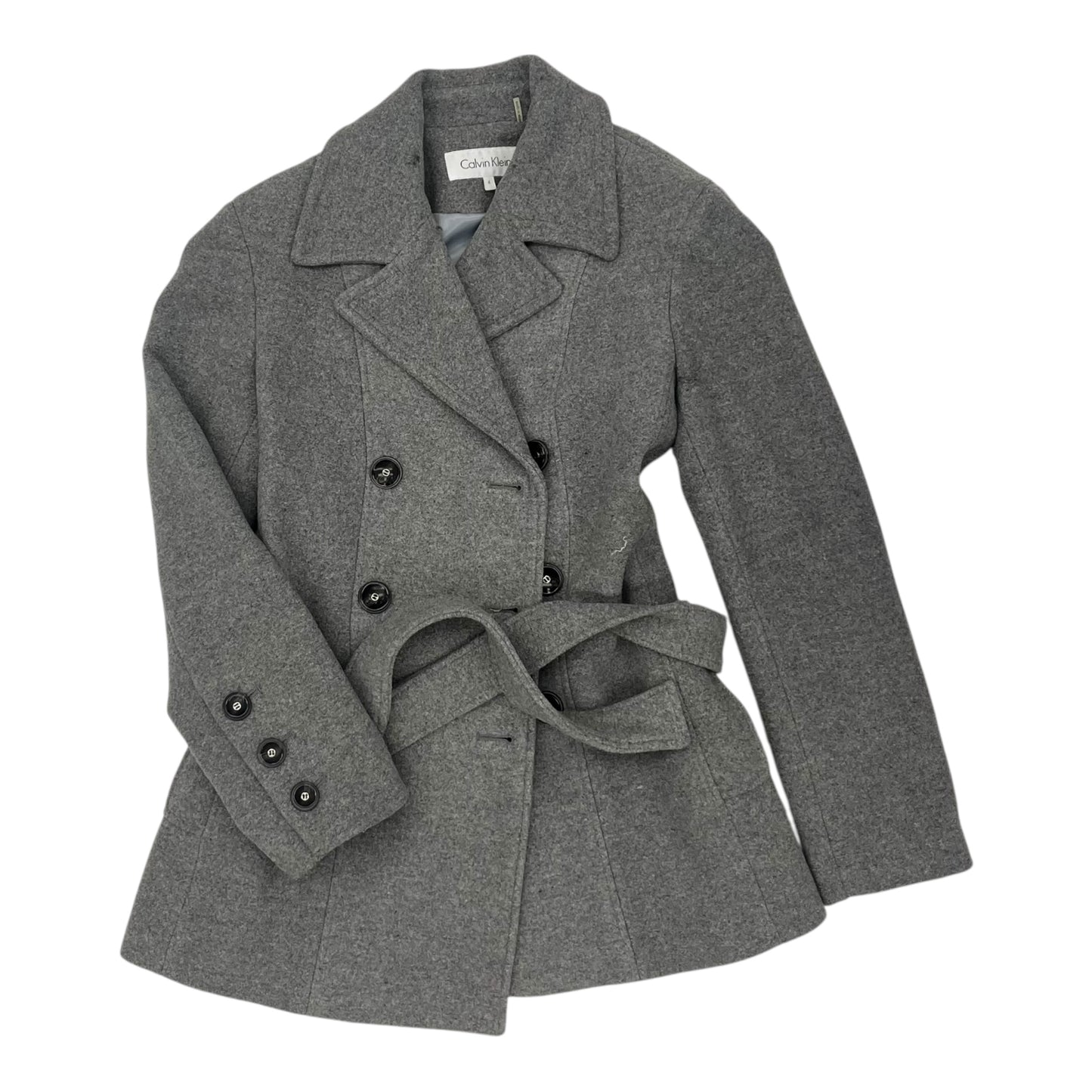 Coat Peacoat By Calvin Klein In Grey, Size:S