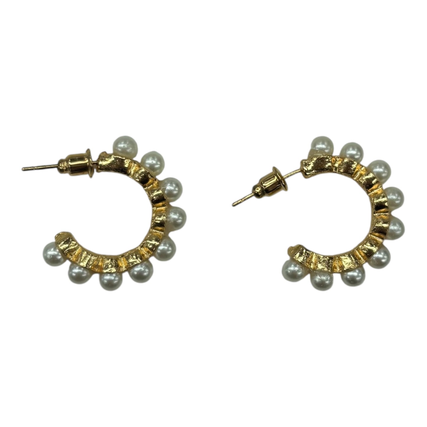 EARRINGS HOOP by CLOTHES MENTOR In GOLD & WHITE