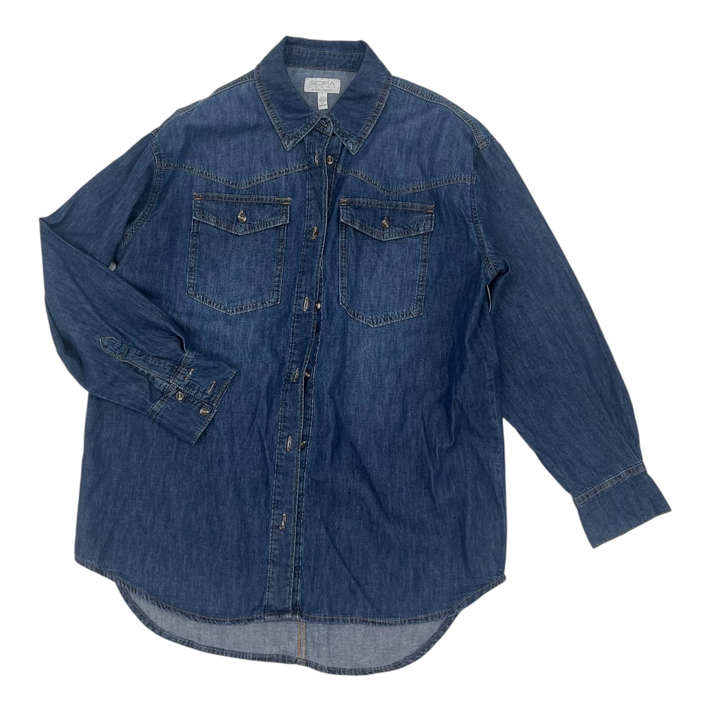 TOP LS by SOFIA BY SOFIA VERGARA In BLUE DENIM, Size: S