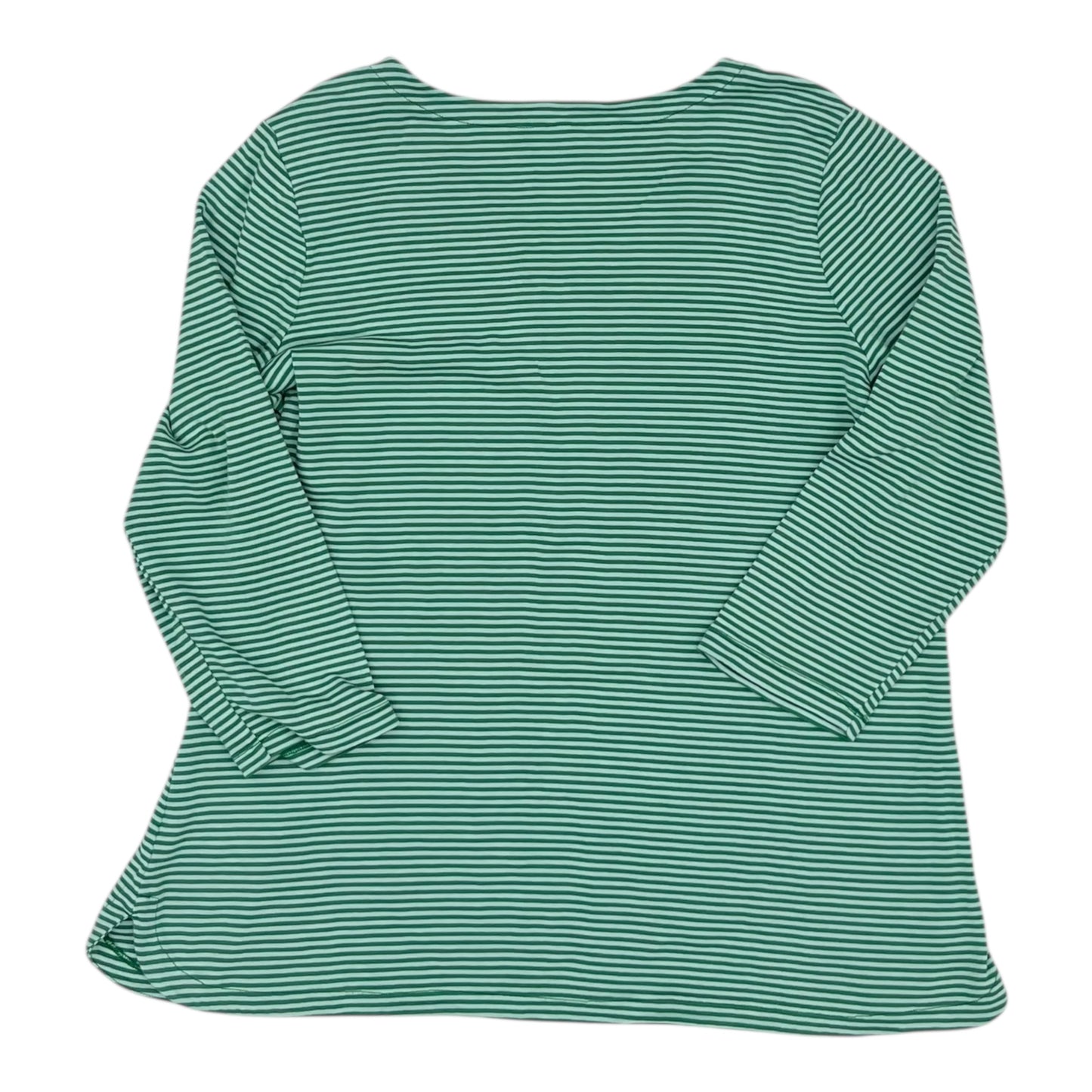 Top 3/4 Sleeve By J. Jill In Green & White, Size:L