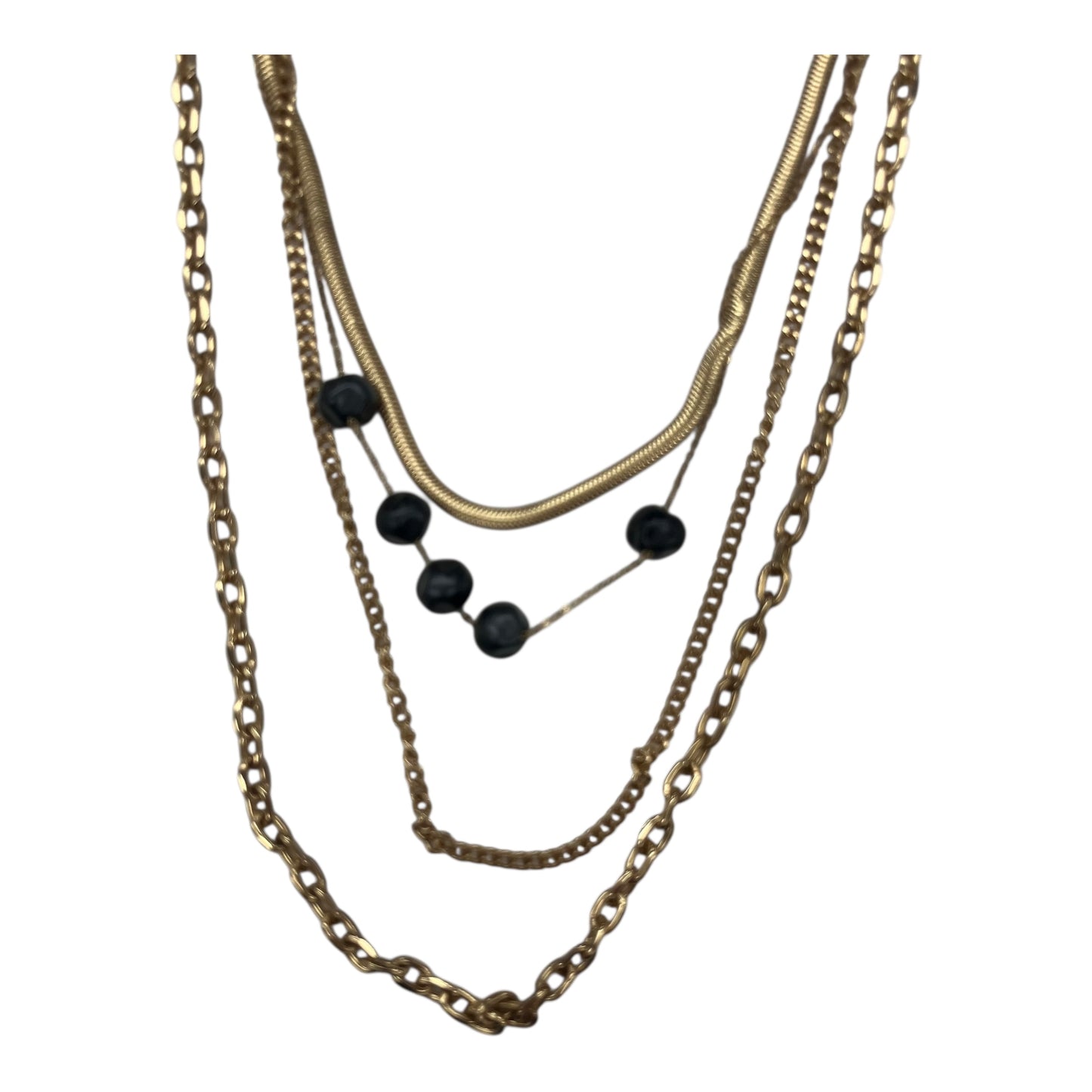 Necklace Layered By Cato In Black & Gold