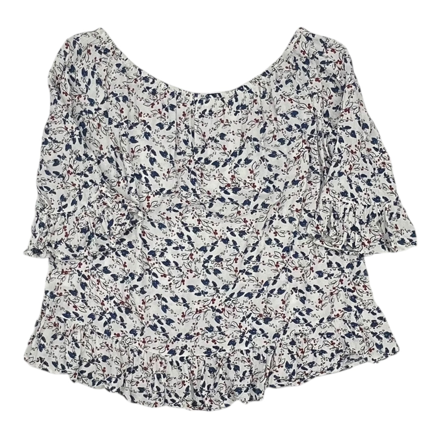 Top 3/4 Sleeve By Beachlunchlounge In Blue & Red & White, Size:Xl