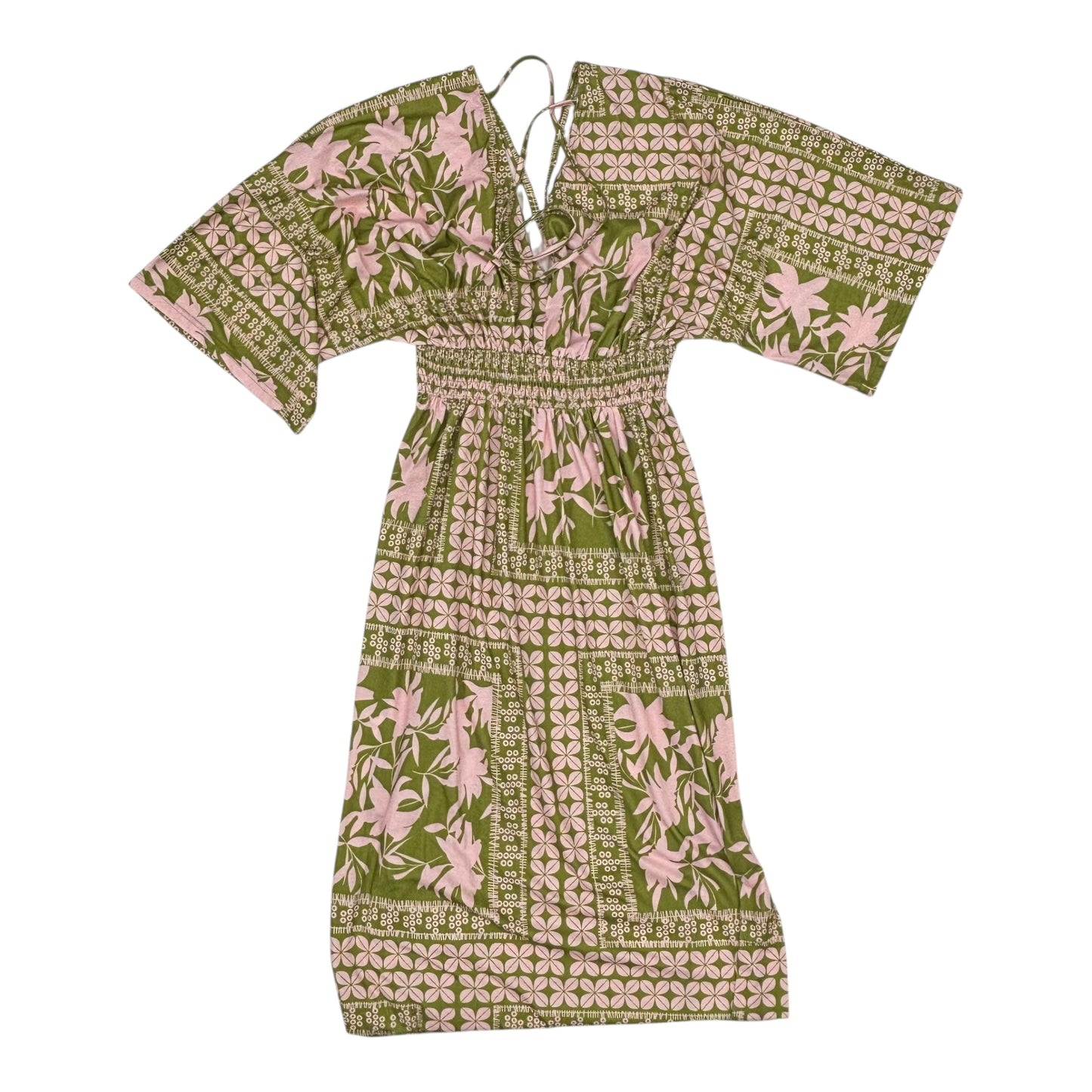 Dress Casual Maxi By Clothes Mentor In Green & Pink, Size:M