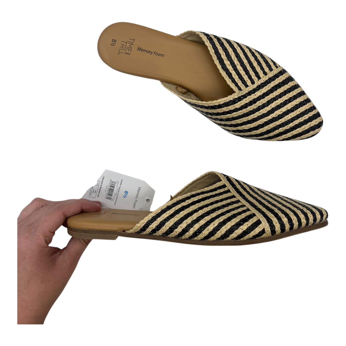 Shoes Flats By Time And Tru In Black & Tan, Size:8.5
