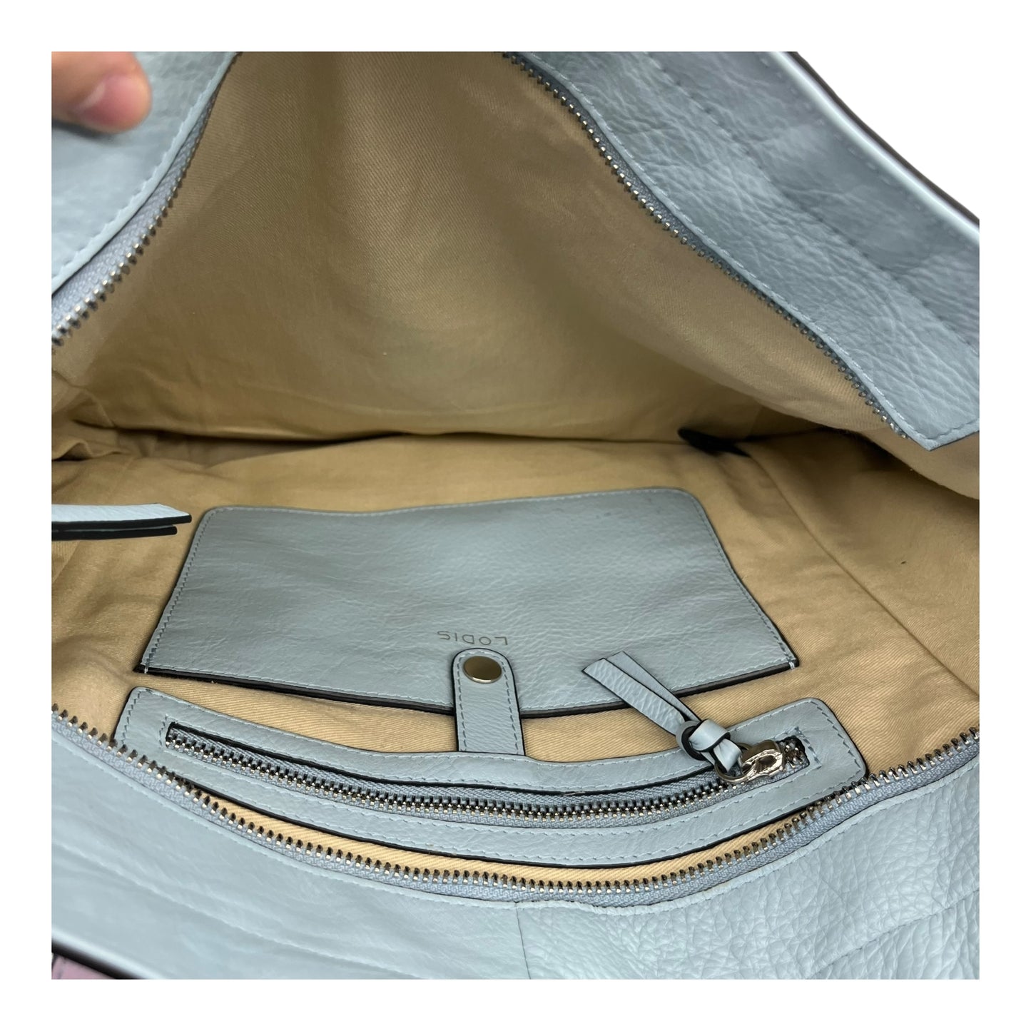 Handbag By Lodis In Blue & Pink, Size:Large