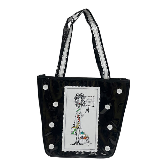 Tote By Clothes Mentor In Black & White, Size:Medium
