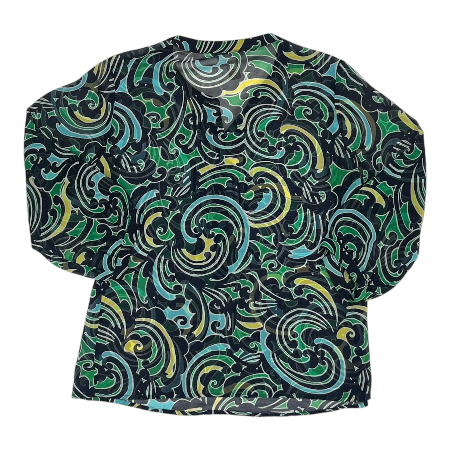 Blouse Ls By Banana Republic In Blue, Size:M