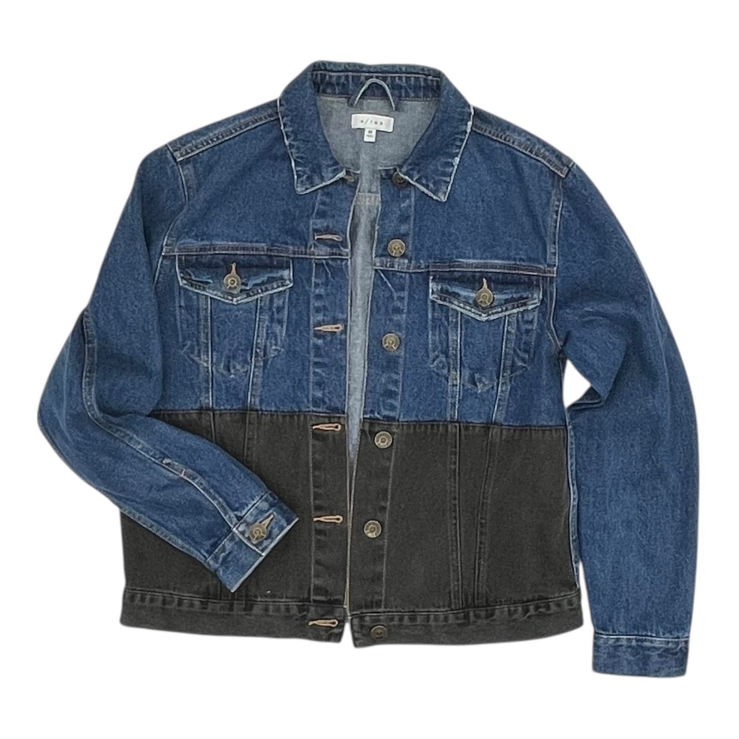 Jacket Denim By Clothes Mentor In Black & Blue, Size:M
