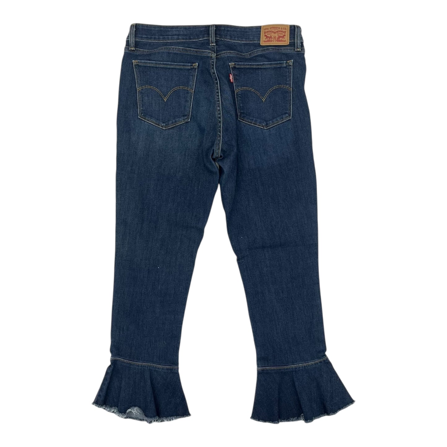 Jeans Cropped By Levis In Blue Denim, Size:10