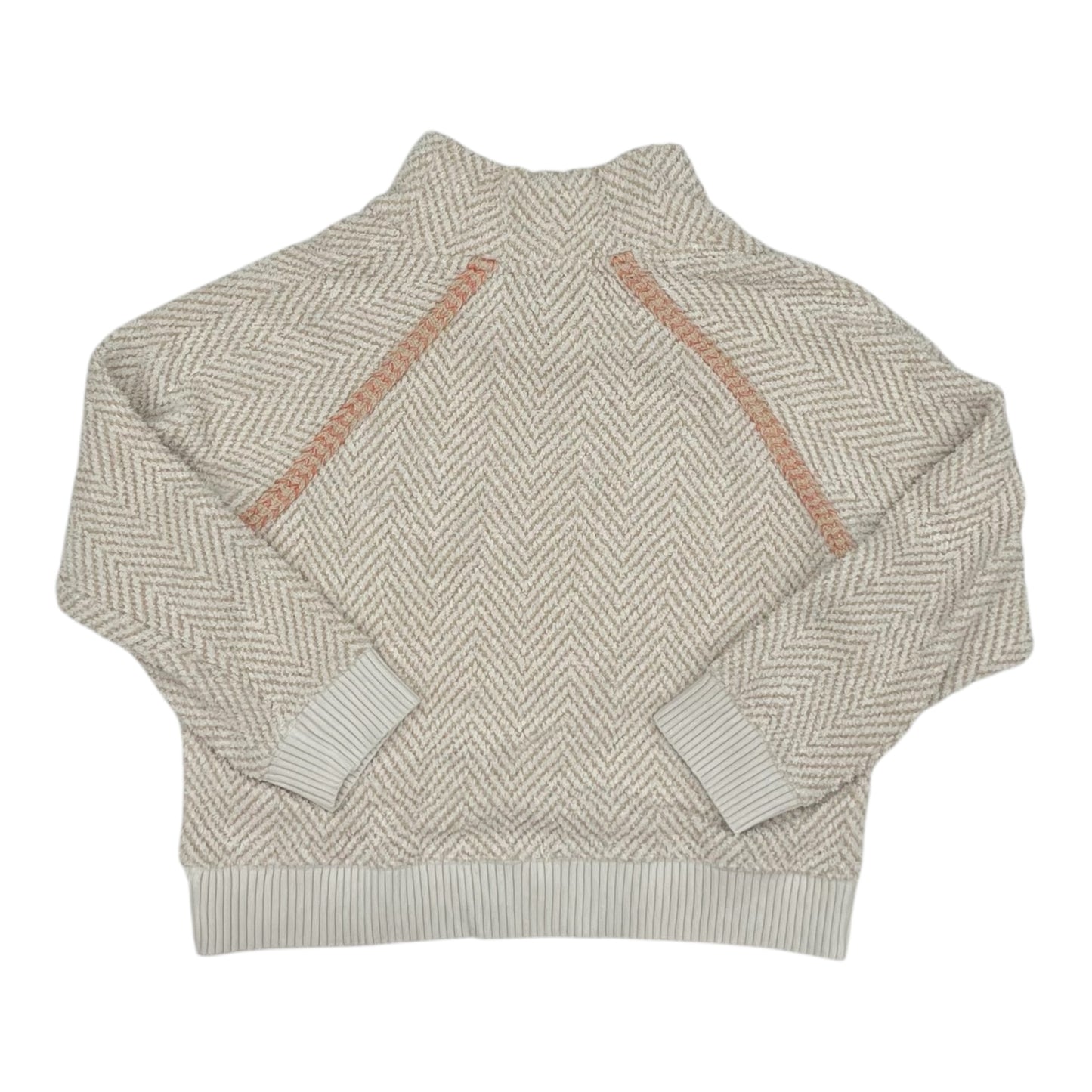 Sweatshirt Crewneck By Anthropologie In Tan & White, Size:S