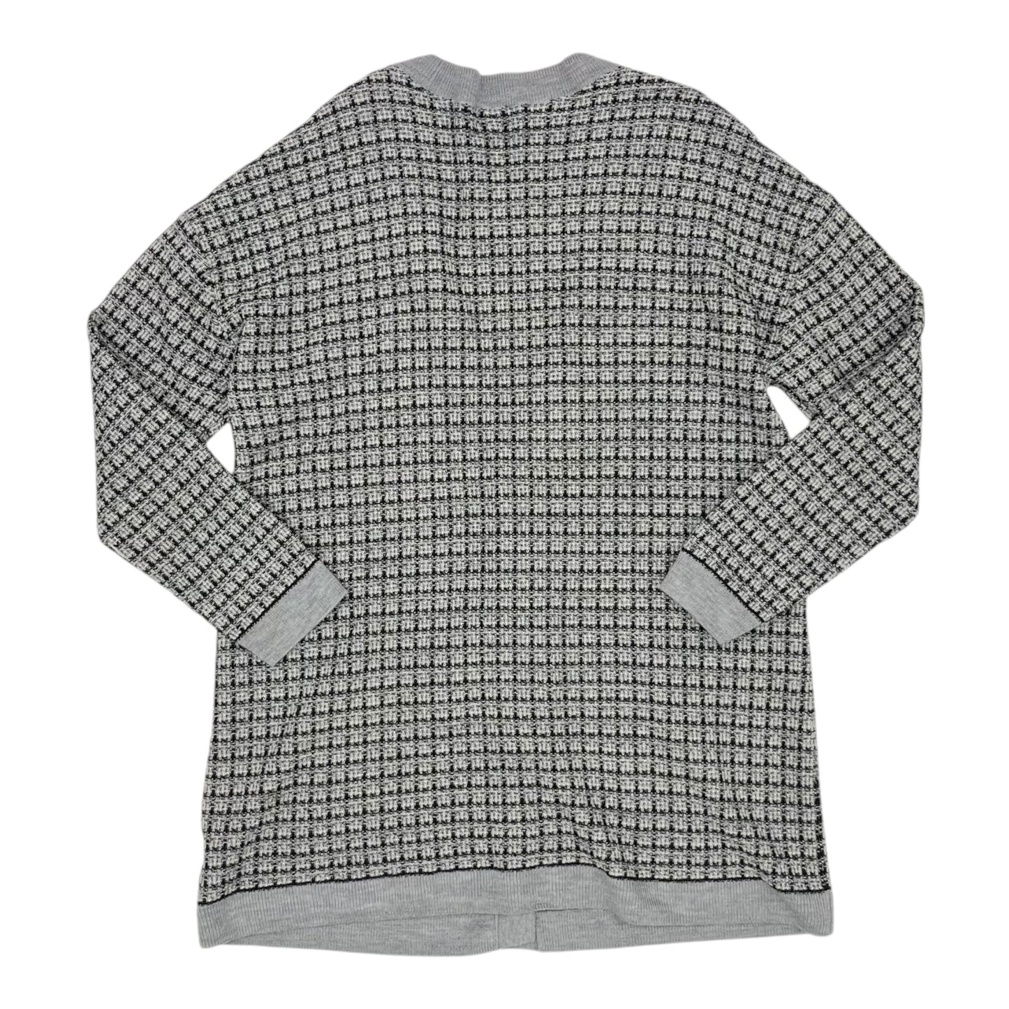Sweater Cardigan By Talbots In Black & Grey, Size:L