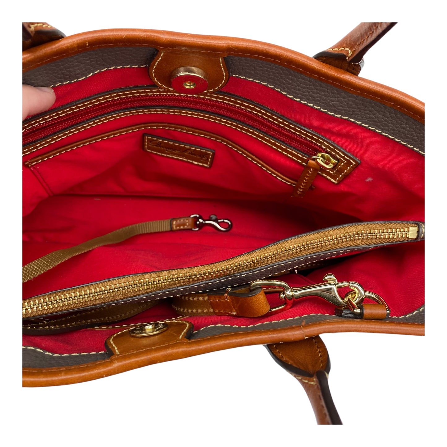 Handbag Designer By Dooney And Bourke In Taupe, Size:Medium