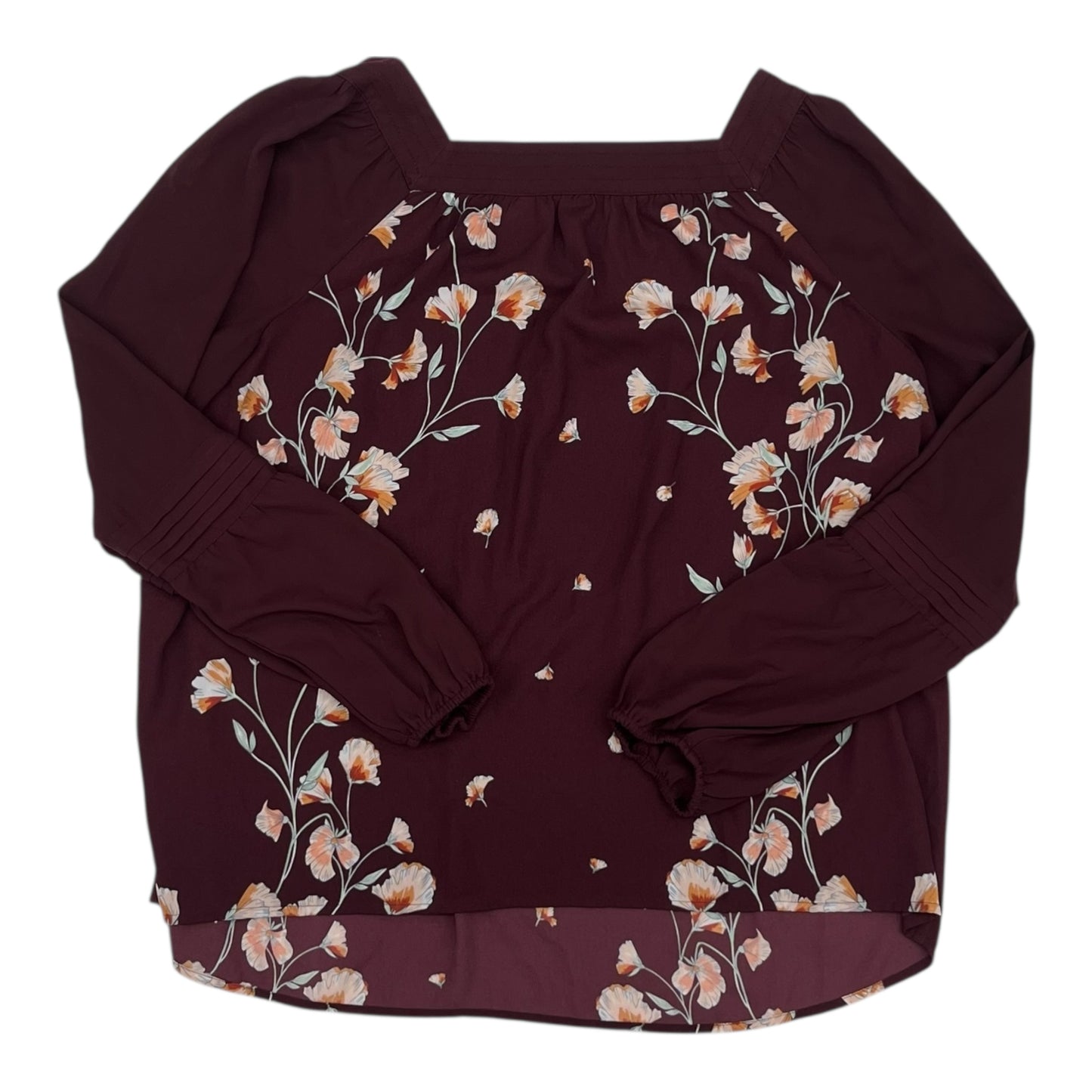 Blouse Ls By Lc Lauren Conrad In Floral Print, Size:Xxl