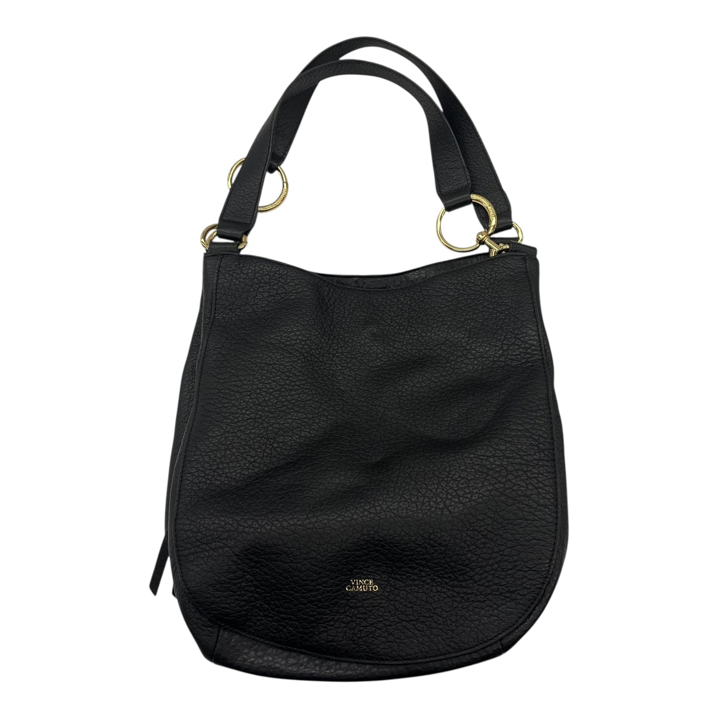 Handbag Leather By Vince Camuto In Black, Size:Medium