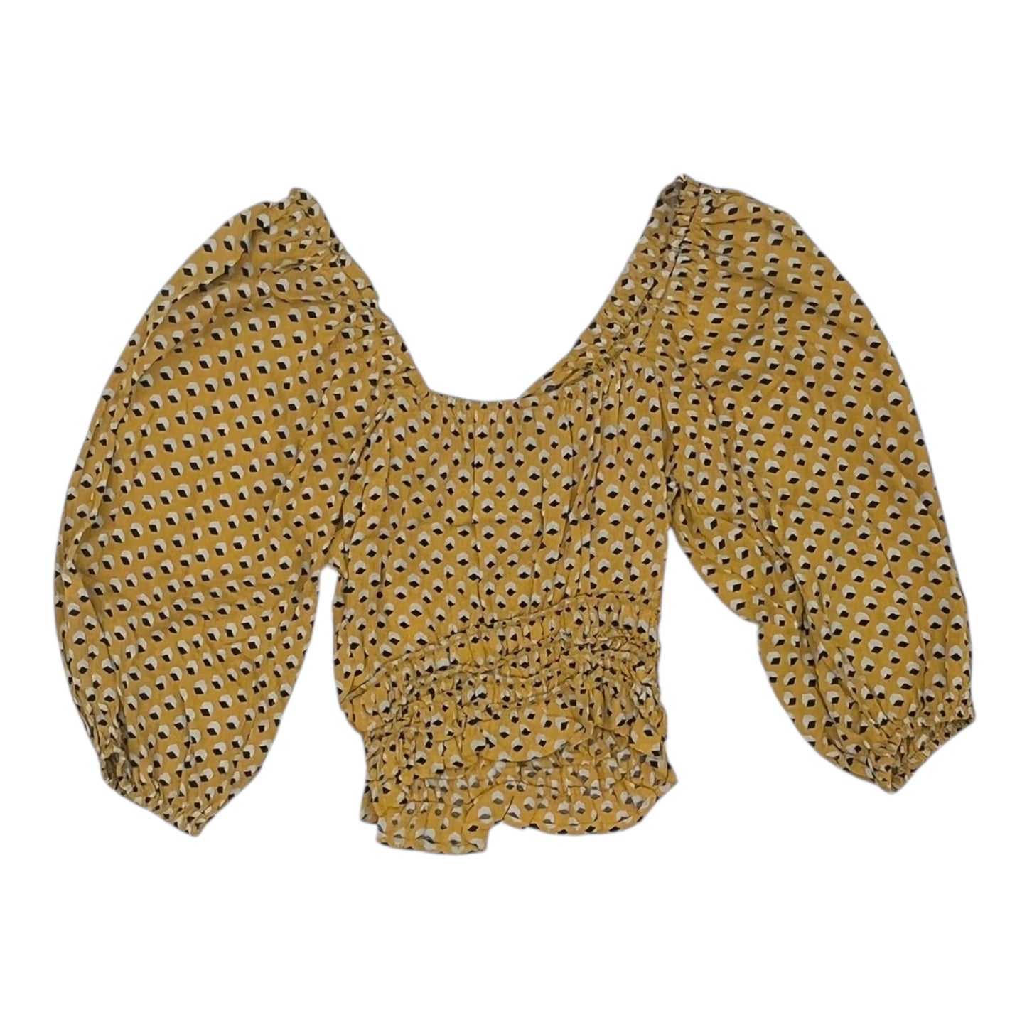 Top 3/4 Sleeve By Angie In Yellow, Size:S