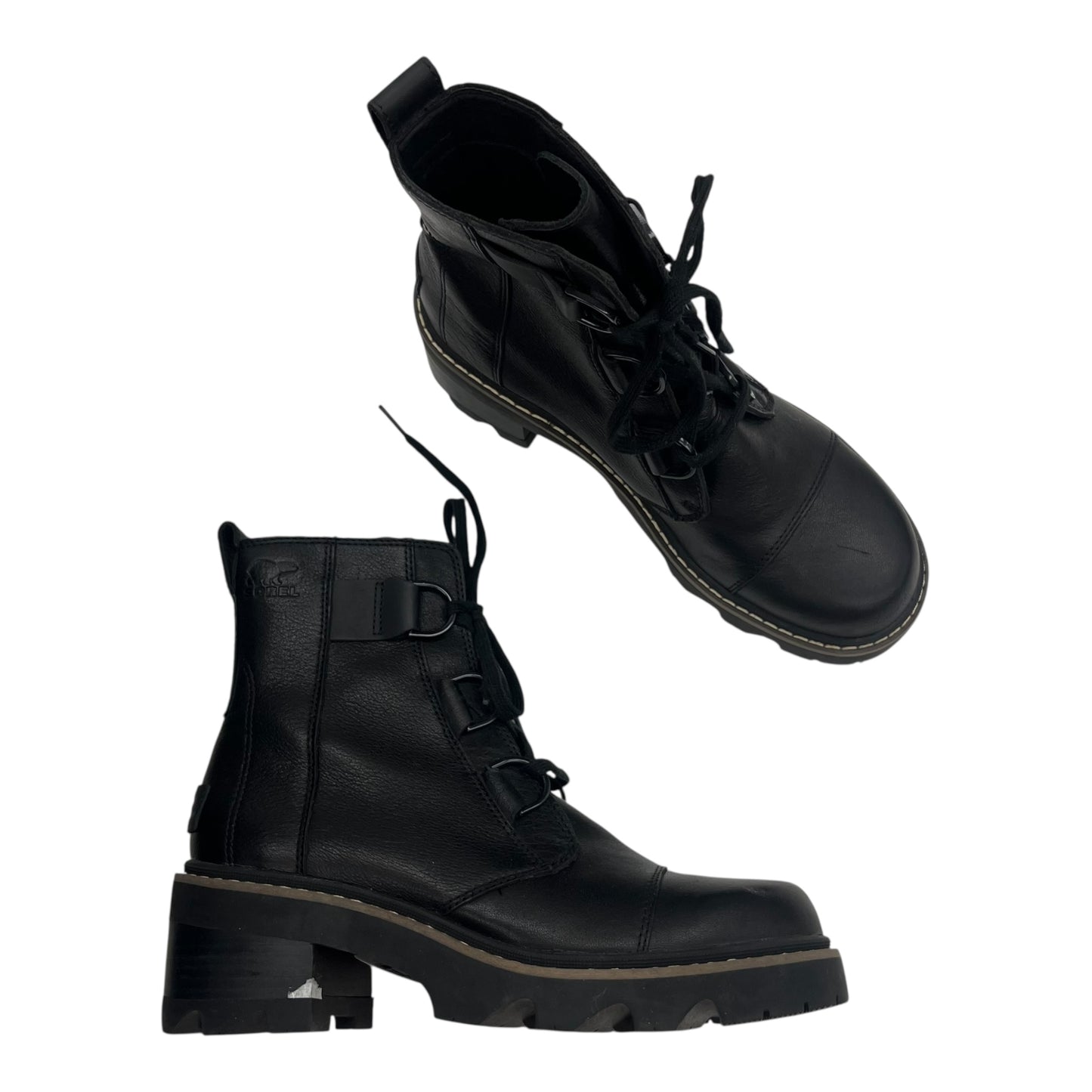 Boots Combat By Sorel In Black, Size:9
