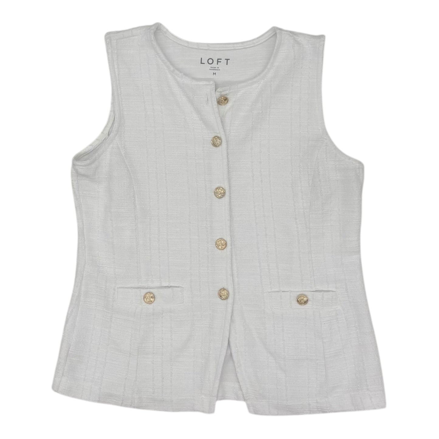 Vest Other By Loft In White, Size:M