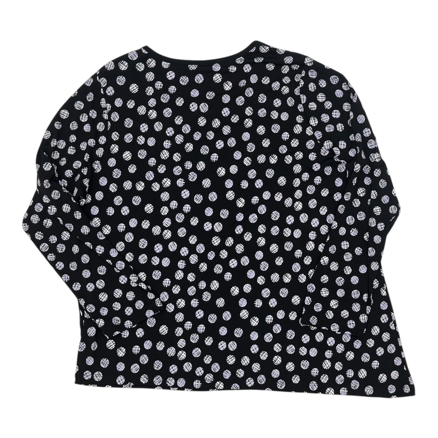 Blouse Ls By Cj Banks In Black, Size:1X