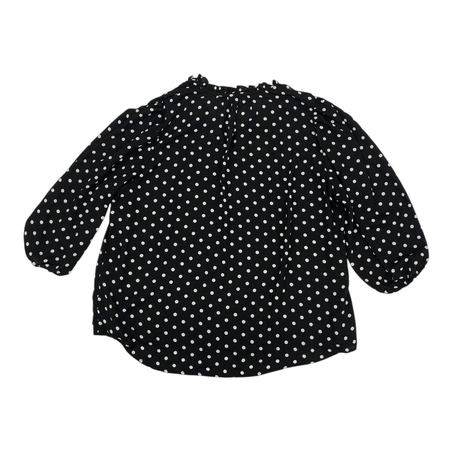 Blouse 3/4 Sleeve By Grace In Polkadot Pattern, Size:1X