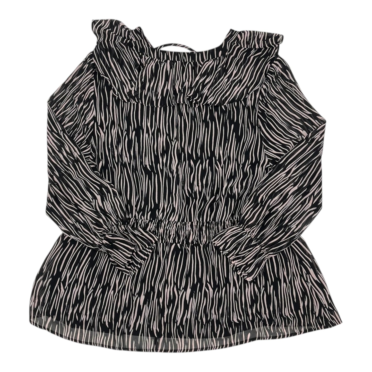 Blouse Ls By Lane Bryant In Black & Pink, Size:3X