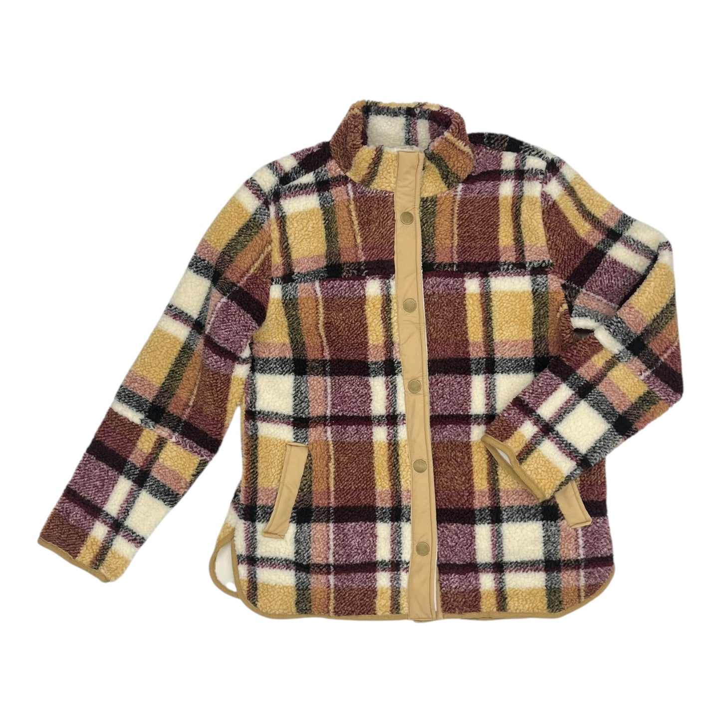 Jacket Faux Fur & Sherpa By Maurices In Plaid Pattern, Size:M